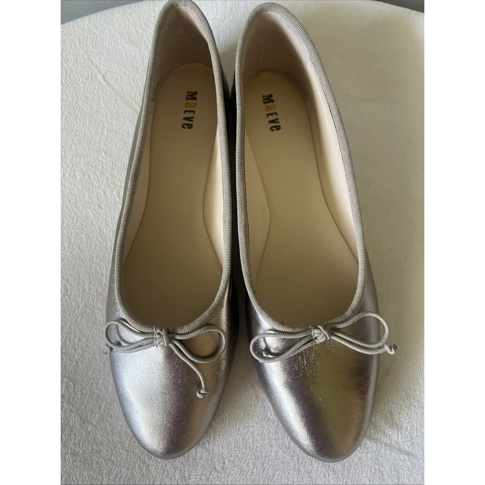 Anthropologie Maeve The Sabina Gold Leather Ballet Flats Size 8